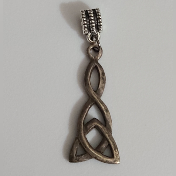 Vintage Jewelry - Vintage sterling silver celtic knot necklace pendant vtg